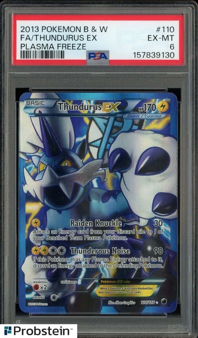 2013 Pokemon B & W Plasma Freeze #110 FA Thundurus Ex PSA 6 EX-MT