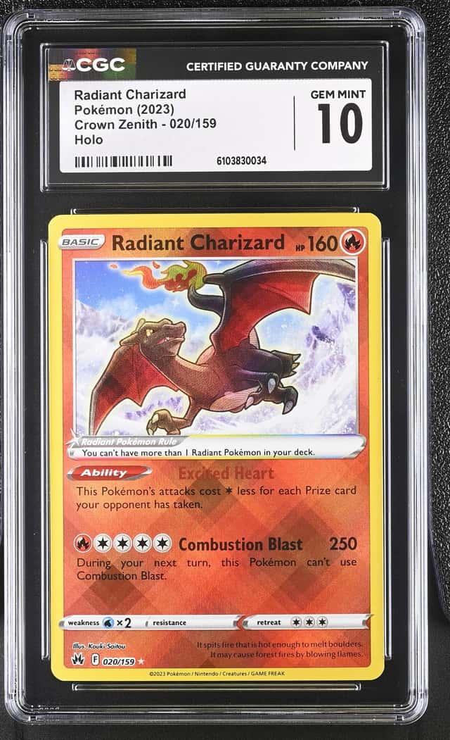 The Pokémon Company Radiant Charizard SWSH Crown Zenith Holo EN CGC 10 020/159