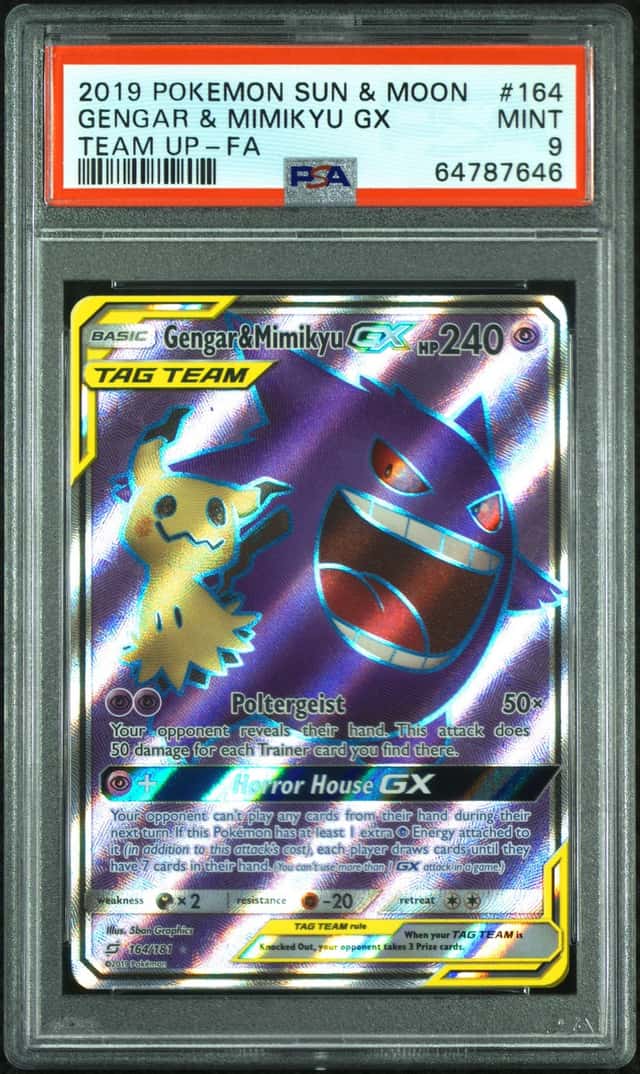 2019 Pokemon Sun and Moon Team Up Gengar/Mimikyu Gx #164