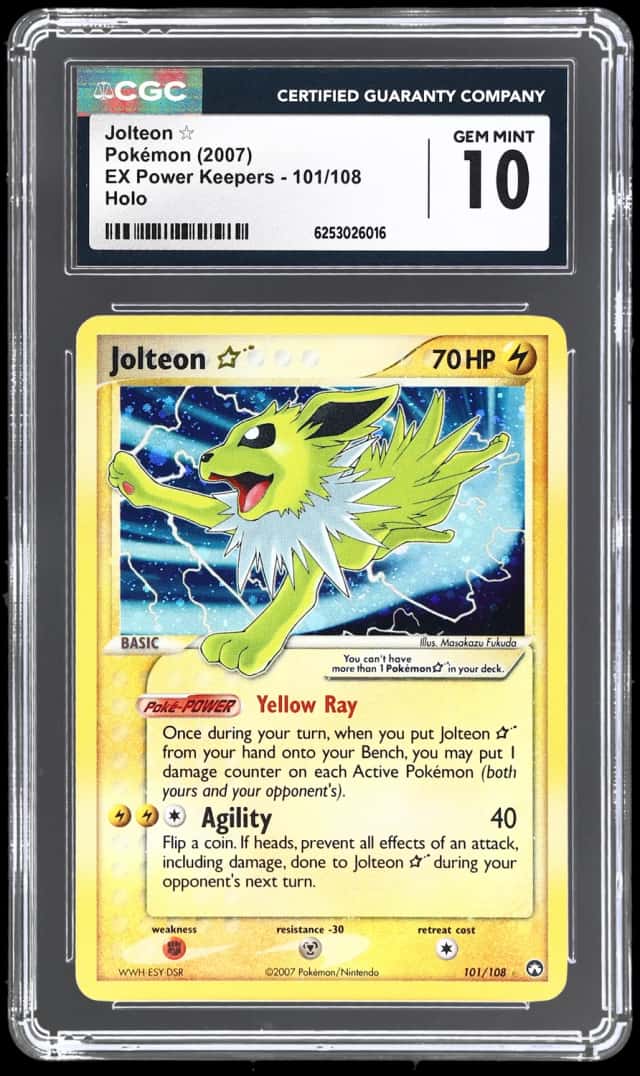 2007 Pokemon Ex Power Keepers Holo Jolteon Gold Star #101