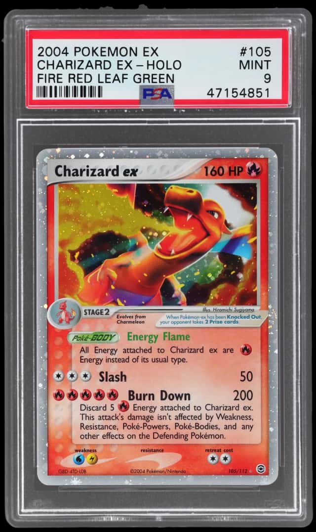 2004 Pokemon Ex Fire Red and Leaf Green Holo Charizard Ex #105