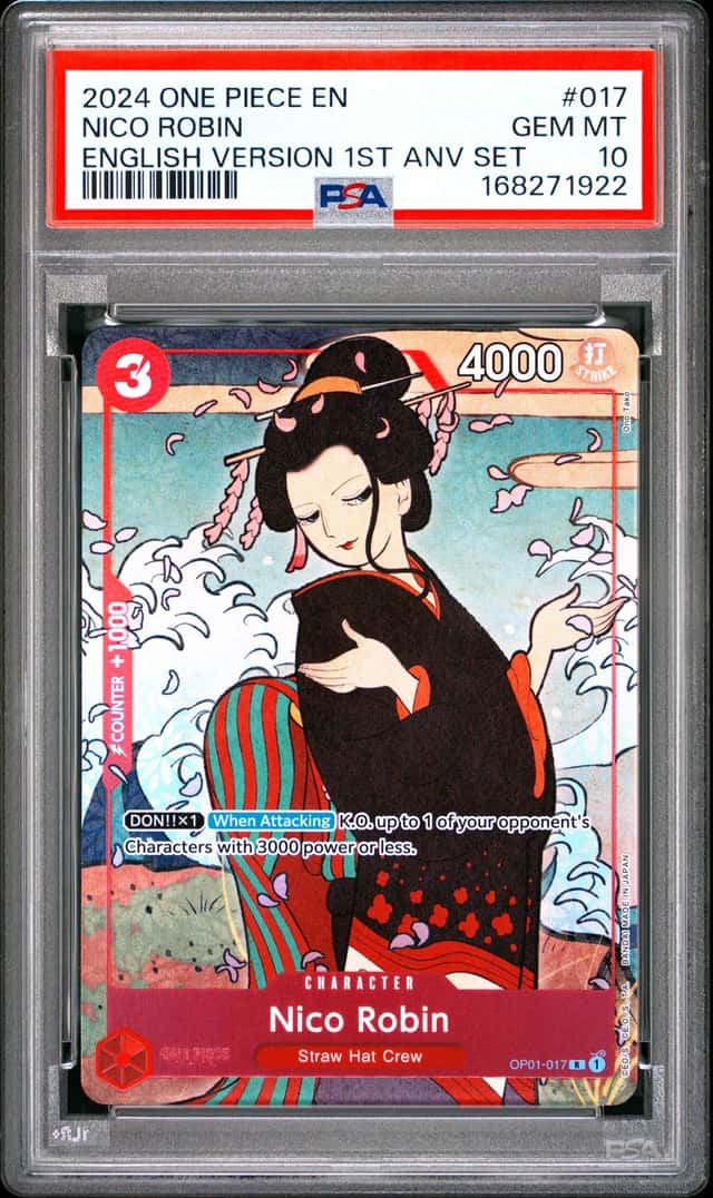 2024 ONE PIECE ENGLISH VERSION 1ST ANNIVERSARY SET #017 NICO ROBIN PSA 10