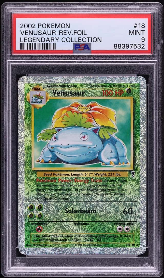 2002 Pokemon Legendary Collection Reverse Holo Venusaur #18 PSA 9 MINT