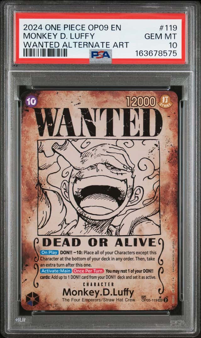 PSA 10 ONE PIECE Card [English Version] Monkey D. Luffy Wanted Poster Parallel