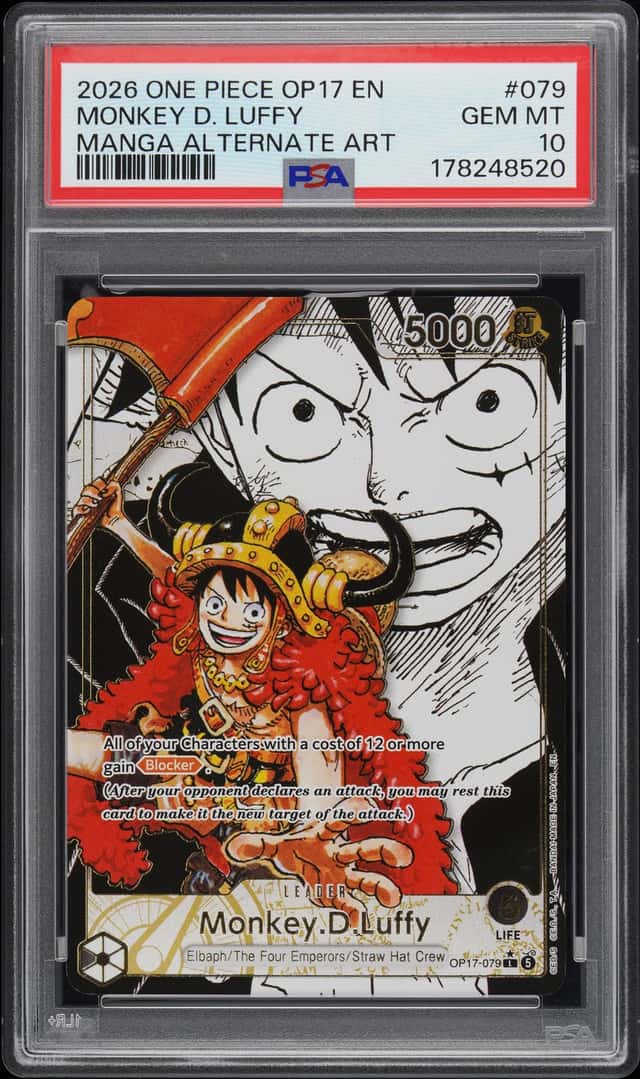 2026 ONE PIECE OP17-THE WORLD'S STRONGEST WARRIORS #079 MONKEY D. LUFFY PSA 10