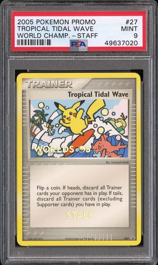 2005 Pokemon World Championship Promo Staff Tropical Tidal Wave #27 PSA 9 MINT