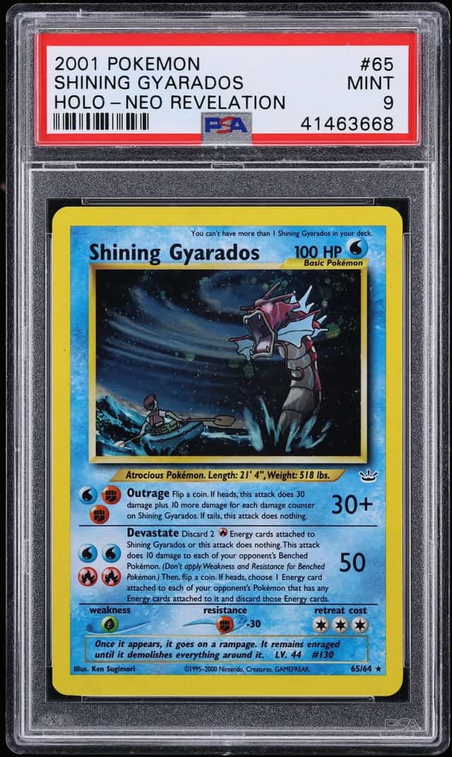2001 Pokemon Neo Revelation Holo Shining Gyarados #65 PSA 9 MINT