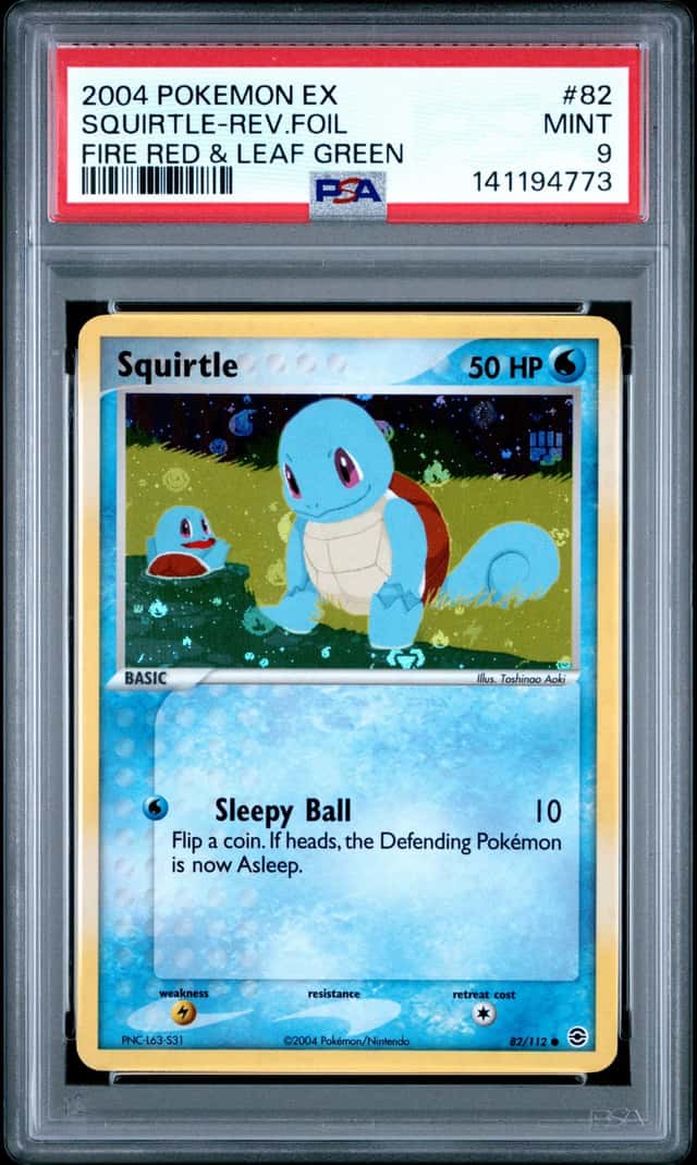 2004 Pokemon EX FireRed & LeafGreen Reverse Holo Squirtle #82 PSA 9 MINT