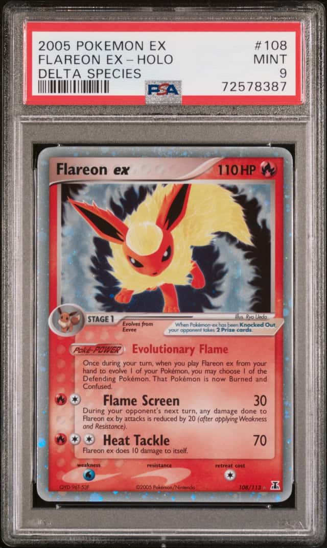 2005 Pokemon EX Delta Species Holo Flareon EX #108 PSA 9 MINT