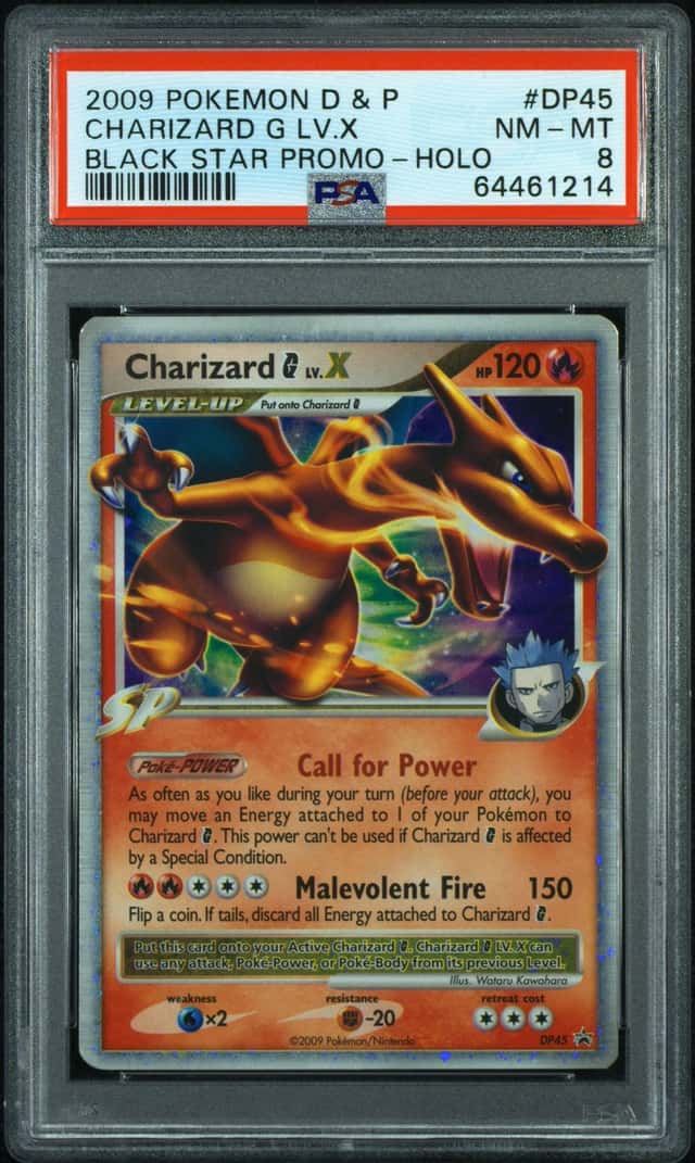 2009 Pokemon Diamond & Pearl Black Star Promo Holo Charizard G LV.X #DP45 PSA 8 NM-MT