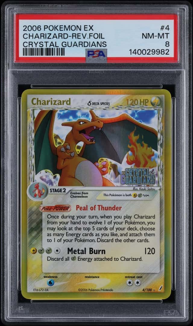 2006 Pokemon EX Crystal Guardians Reverse Holo Charizard #4 PSA 8 NM-MT