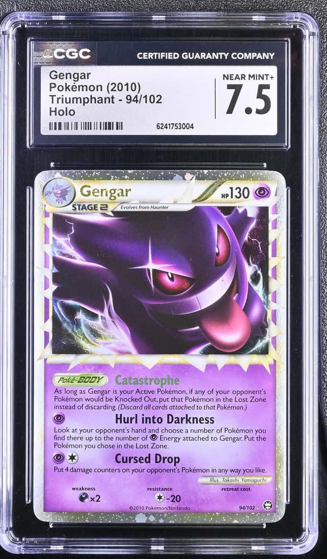 2010 Pokemon HeartGold & SoulSilver Triumphant Holo Gengar #94 CGC 7.5 NRMT+