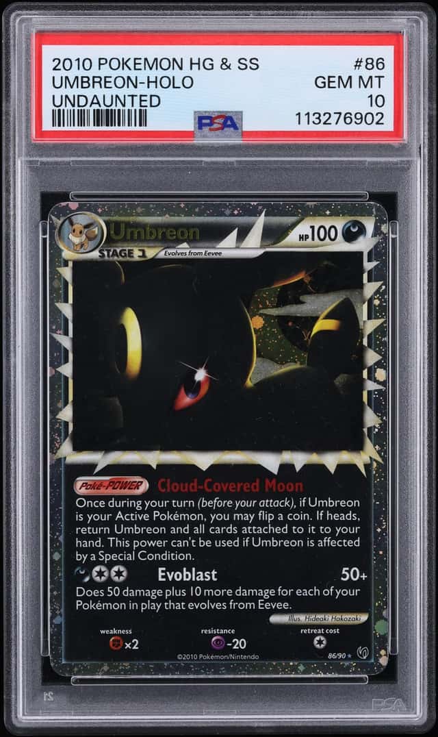 2010 Pokemon HeartGold & SoulSilver Undaunted Holo Umbreon #86 PSA 10 GEM MINT