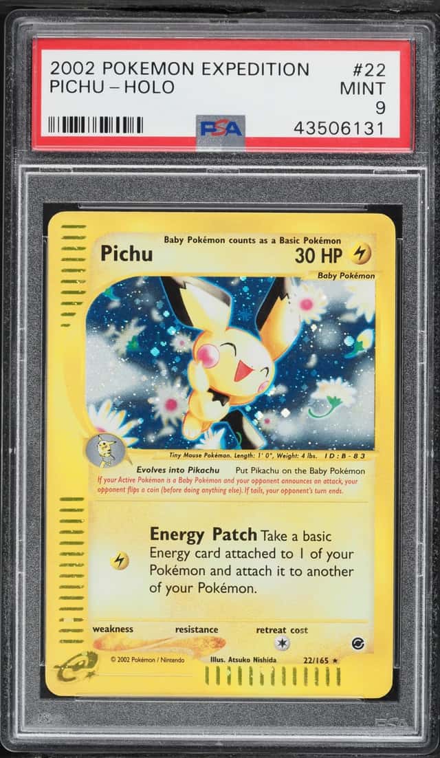 2002 Pokemon Expedition Holo Pichu #22 PSA 9 MINT