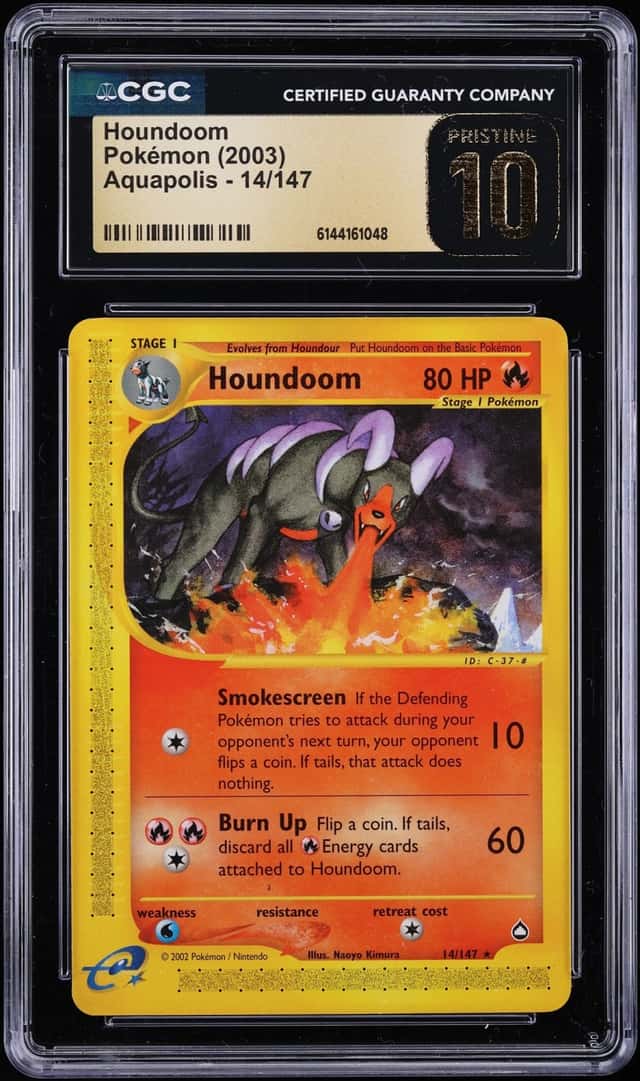 2003 Pokemon Aquapolis Houndoom #14 CGC 10 PRISTINE