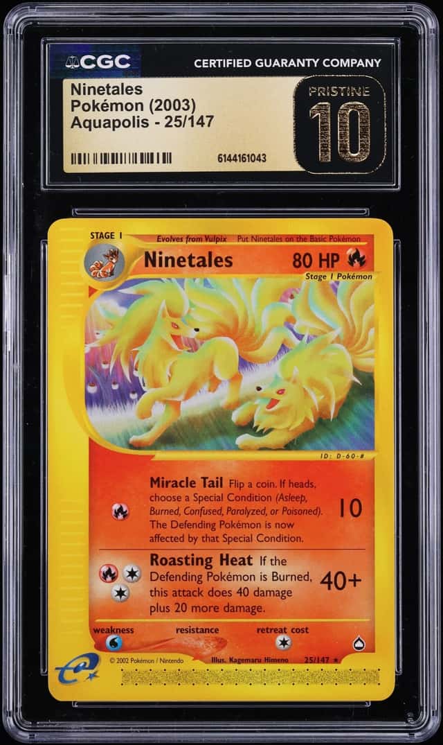 2003 Pokemon Aquapolis Ninetales #25 CGC 10 PRISTINE