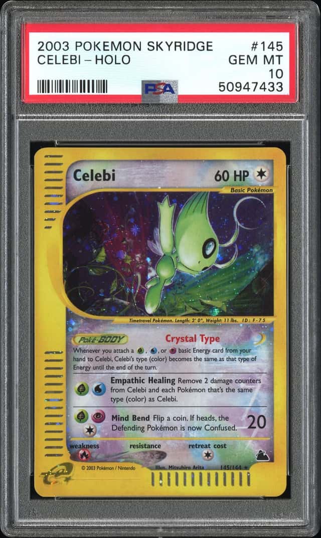 2003 Pokemon Skyridge Holo Crystal Celebi #145 PSA 10 GEM MINT