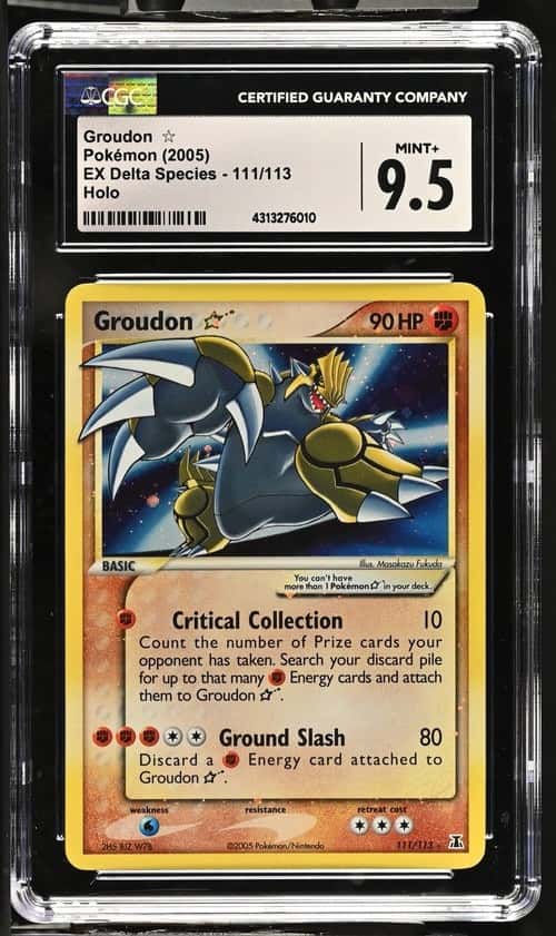 2005 Pokemon EX Delta Species Holo Groudon Gold Star #111 CGC 9.5 MINT+