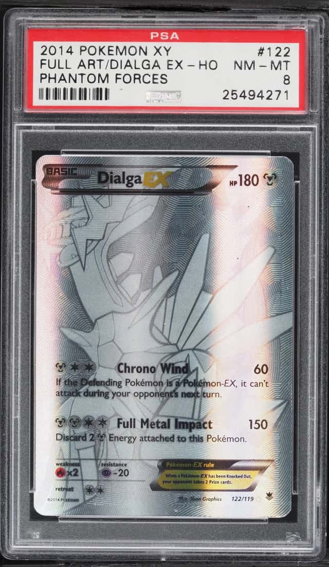 2014 Pokemon XY Phantom Forces Full Art Dialga EX #122 PSA 8 NM-MT