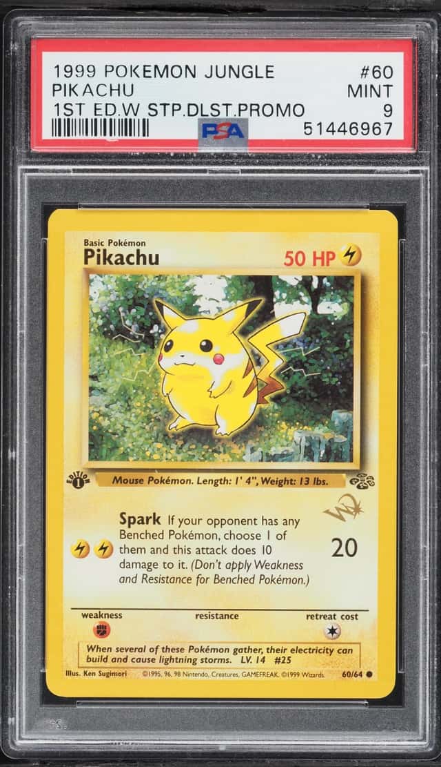 1999 Pokemon Jungle 1st Edition W Stamp Duelist Promo Pikachu #60 PSA 9 MINT