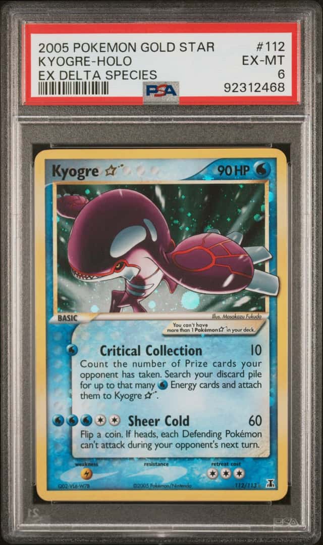 2005 Pokemon EX Delta Species Holo Kyogre Gold Star #112 PSA 6 EXMT
