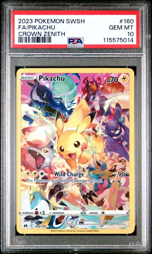 2023 Pokemon SWSH Crown Zenith Pikachu #160/159 PSA 10 GEM MINT