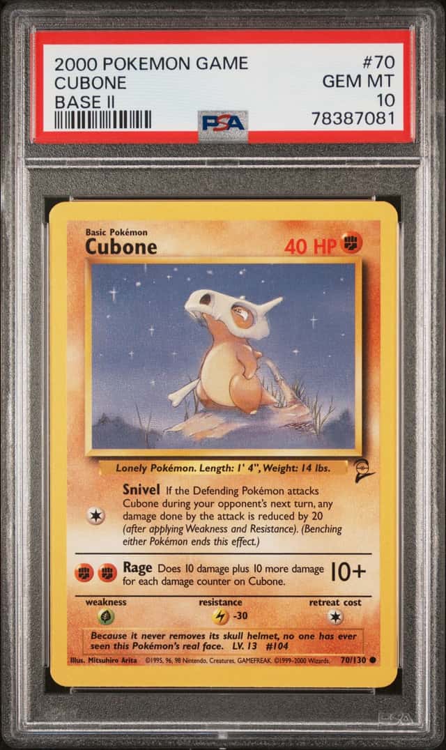 2000 Pokemon Game Base II #70 Cubone PSA 10 GEM MINT