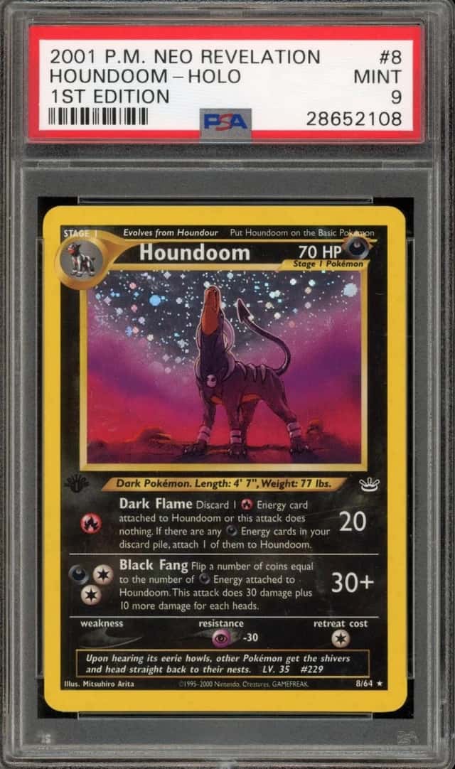 Pokemon Houndoom Holo Neo Revelation 8/64 1st Edition PSA 9 Mint