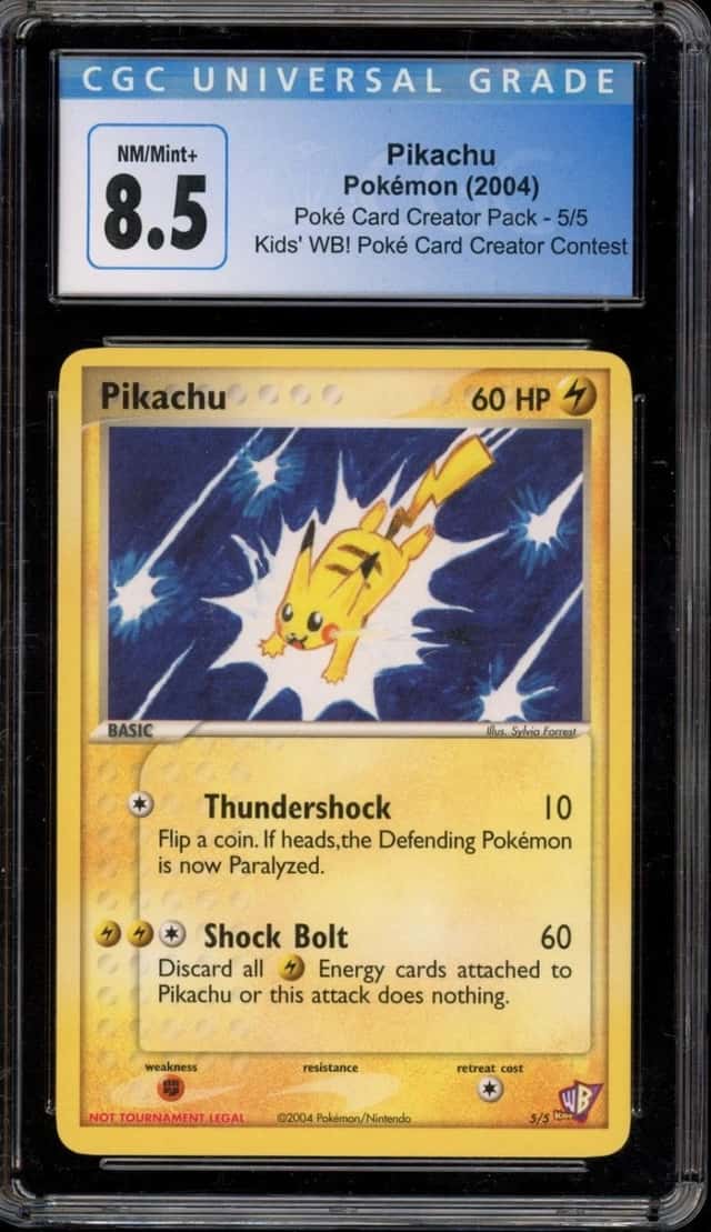 Pokemon Pikachu 5/5 Kids' Wb! Poke Card Creator Contest CGC 8.5