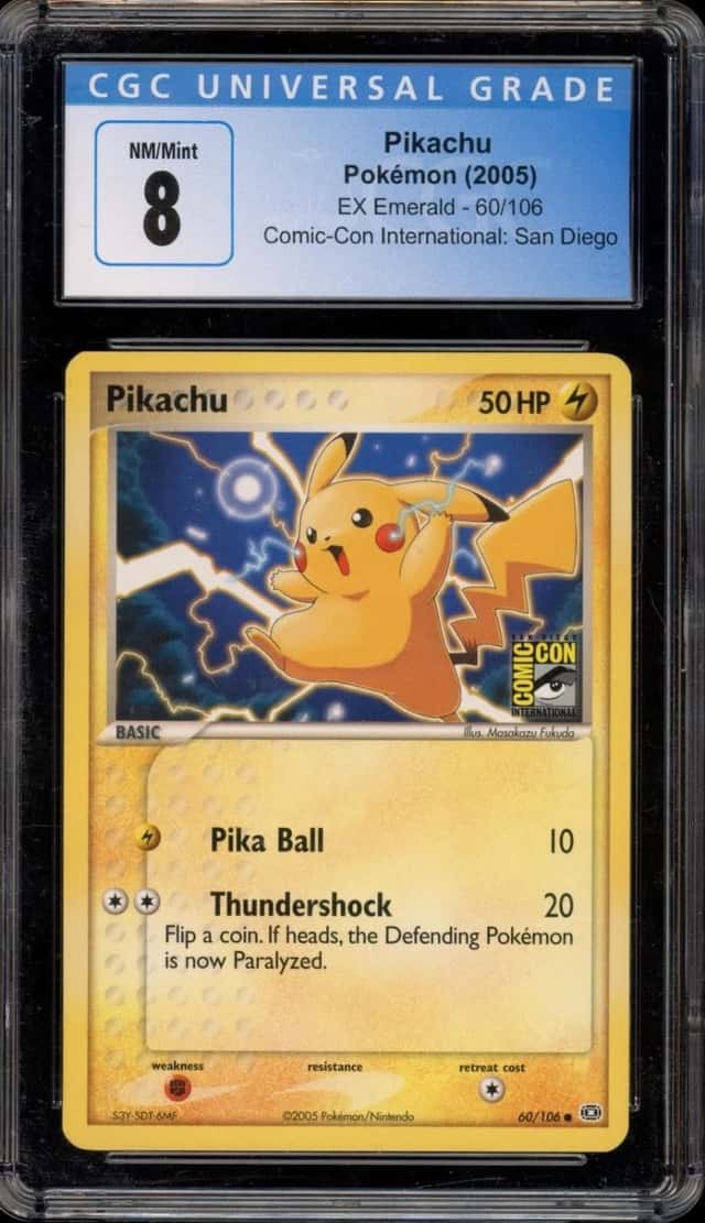 Pokemon Pikachu EX Emerald 60/106 Comic-Con Intl.: San Diego CGC 8
