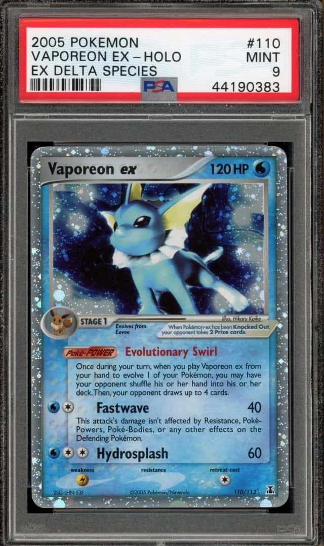 Pokemon Vaporeon ex Holo EX Delta Species 110/113 PSA 9 Mint