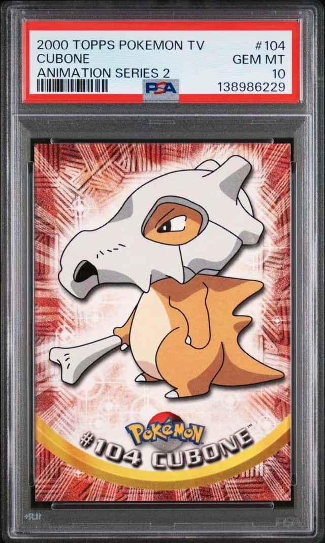 Pokemon Cubone Topps Tv Animation Series 2 104 PSA 10 Gem Mint