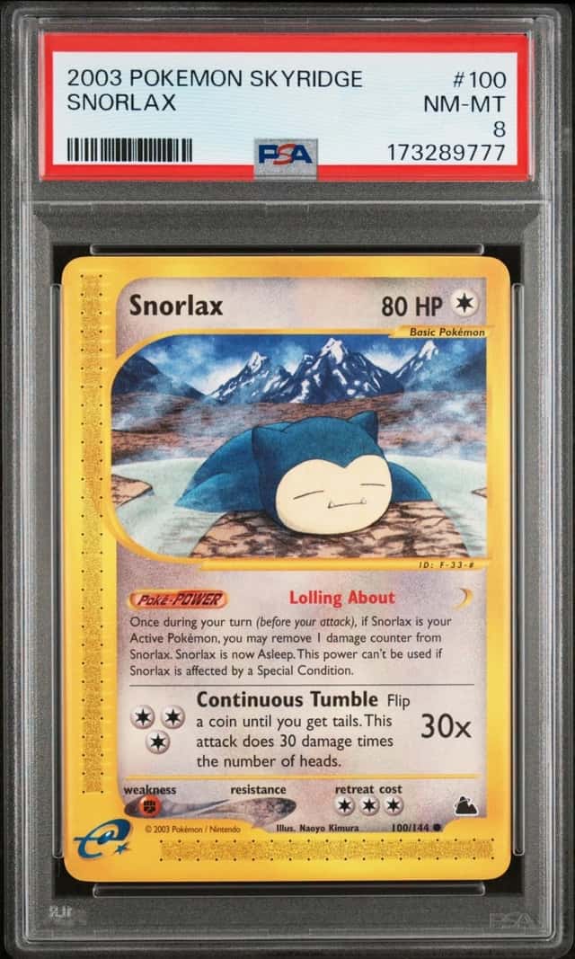 Pokemon Snorlax Skyridge 100/144 PSA 8