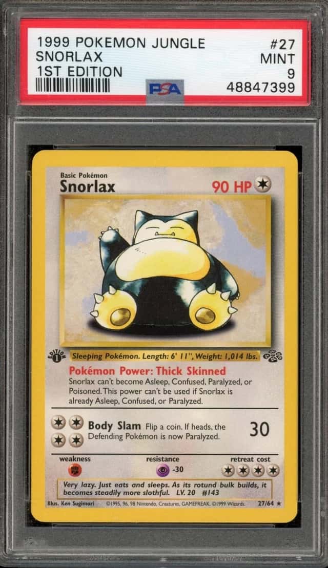 Pokemon Snorlax Jungle 27/64 1st Edition PSA 9 Mint