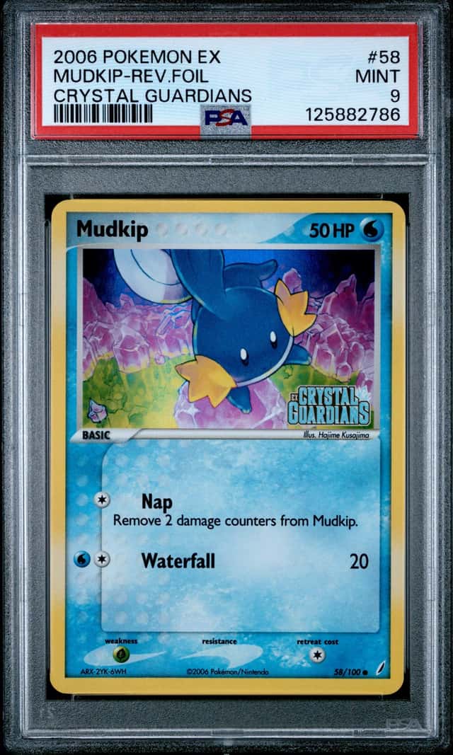 Pokemon Mudkip Reverse Holo Crystal Guardians 58/100 PSA 9 Mint