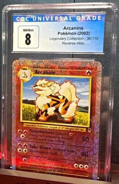 Pokemon Arcanine 36/110 Legendary Collection Reverse Holo English 2002 CGC 8