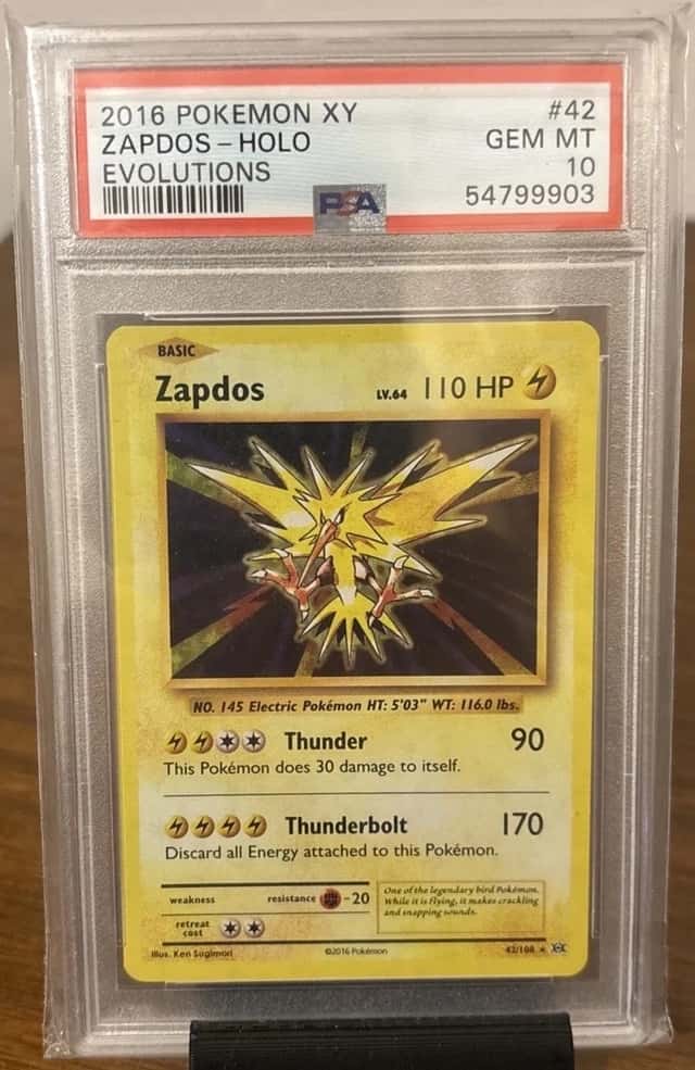 ZAPDOS 2016 POKEMON XY EVOLUTIONS 42/108 HOLO RARE PSA 10 pop 474
