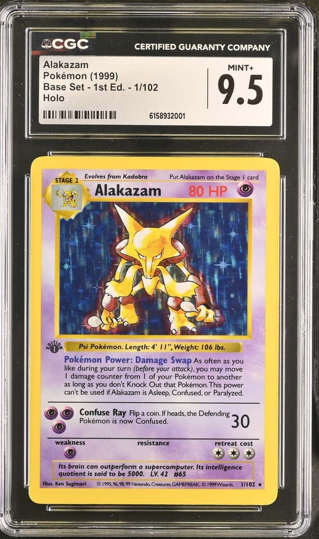 1999 POKEMON BASE SET 1ST EDITION #1 ALAKAZAM-HOLO CGC 9.5