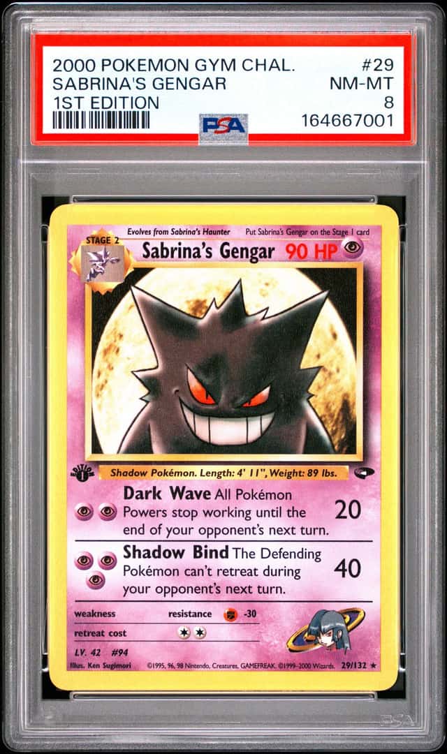 2000 POKEMON GYM CHALLENGE 1ST EDITION #29 SABRINA'S GENGAR PSA 8