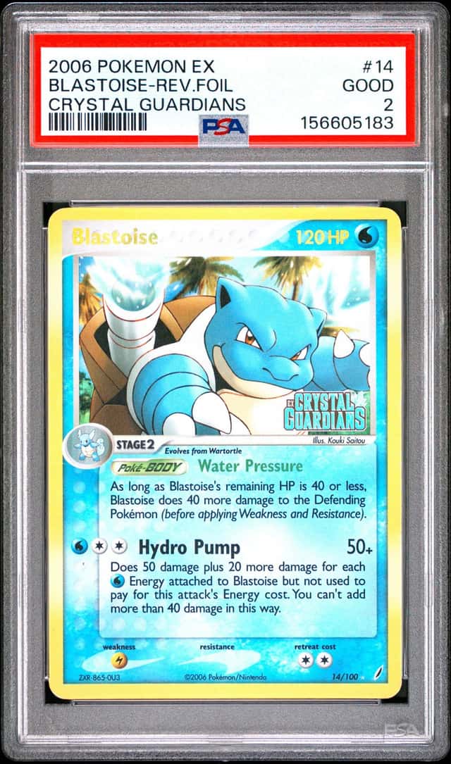 2006 POKEMON EX CRYSTAL GUARDIANS #14 BLASTOISE-REVERSE FOIL PSA 2