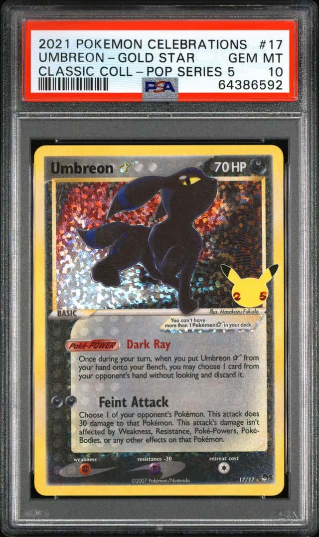 Umbreon Gold Star 17/17 2021 Pokemon Celebrations 25th Anniversary PSA 10 Eng