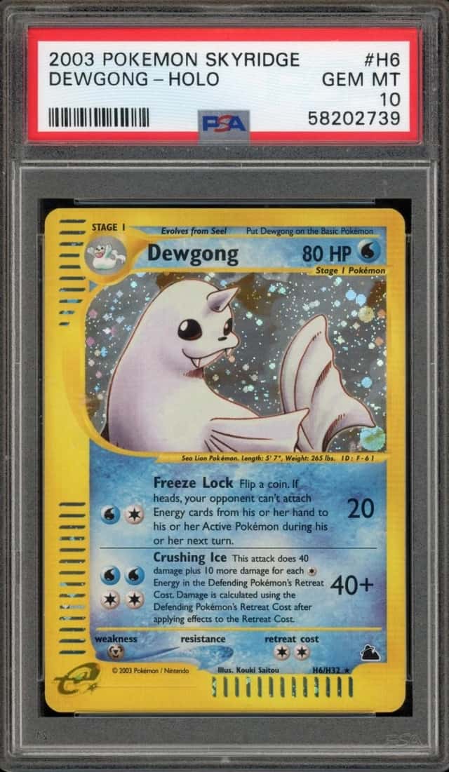 Pokemon Dewgong Holo Skyridge H6 PSA 10 Gem Mint