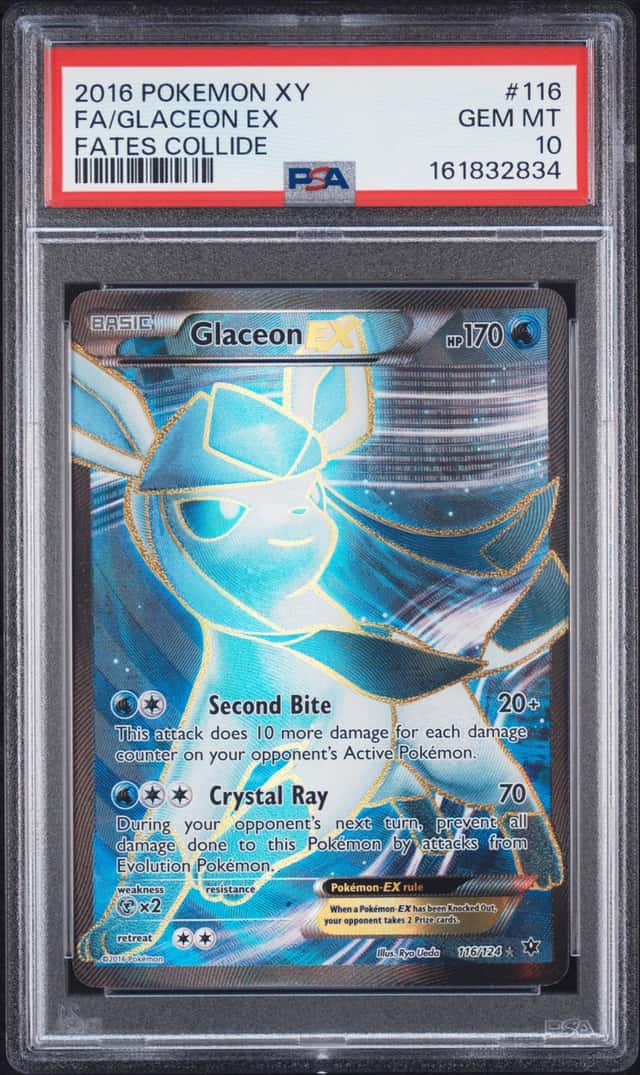 Glaceon EX (Full Art) 116/124 Fates Collide Holo PSA 10!! New Cert!! Pokemon TCG