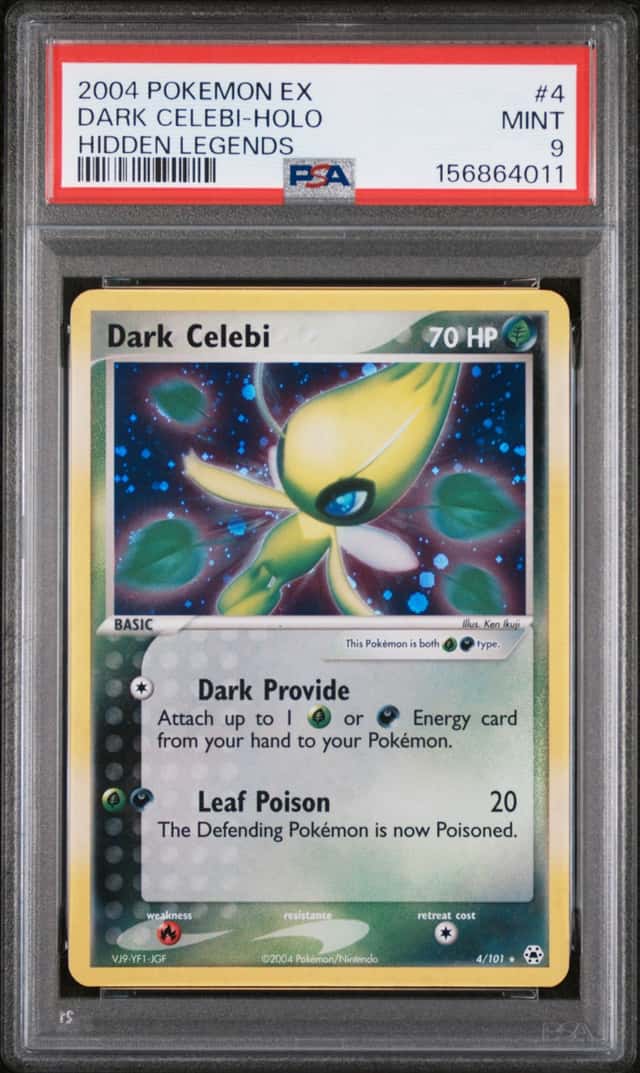 PSA 9 Dark Celebi Holo EX Hidden Legends 4/101 2004 Vintage Pokemon Low Pop