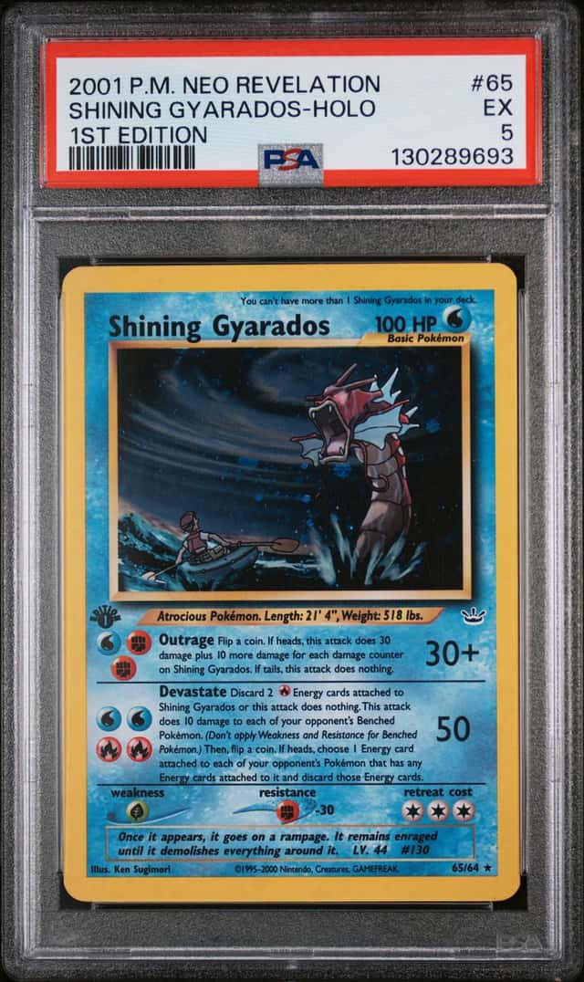 Pokemon Shining Gyarados Holo Neo Revelation 65/64 1st Edition PSA 5