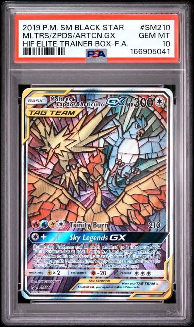 2019 Pokemon SM Promo Moltres & Zapdos Articuno Tag Team #SM210 PSA 10