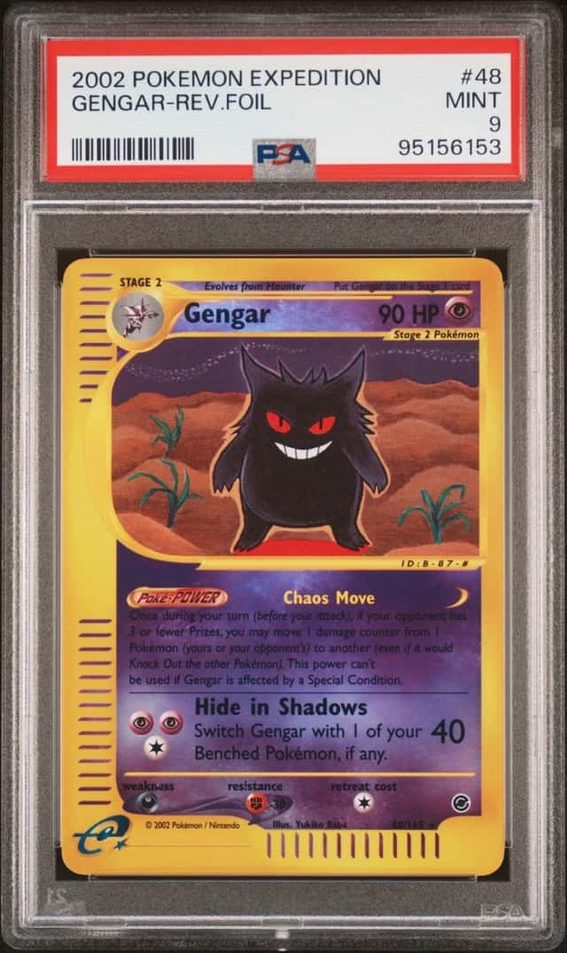 Pokemon Gengar Reverse Holo Expedition 48/165 PSA 9 Mint