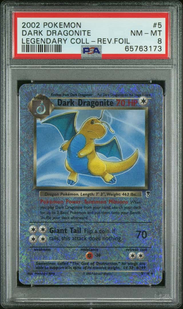 Pokemon Dark Dragonite Reverse Holo Legendary Coll. 5 PSA 8