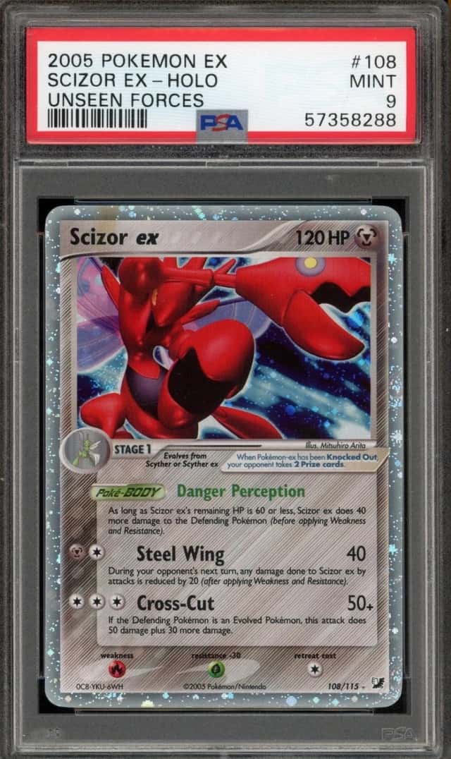 Pokemon Scizor EX Holo Unseen Forces 108/115 PSA 9 Mint