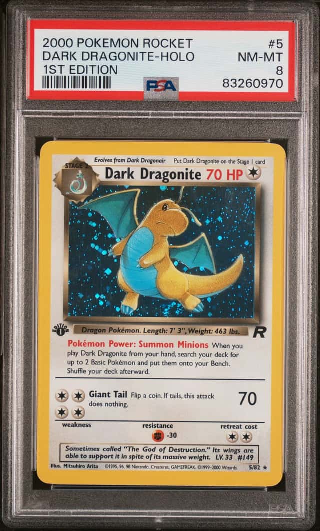 PSA 8 2000 Pokemon Team Rocket Dark Dragonite Holo 1st Edition #5